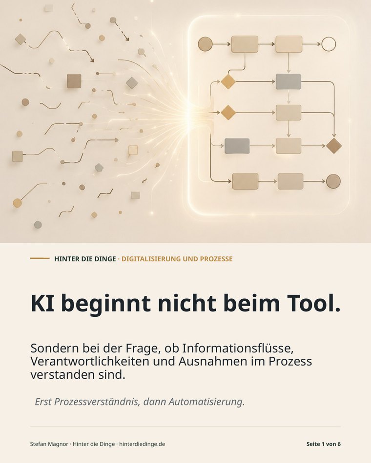 Titelseite des PDF-Beitrags KI beginnt nicht beim Tool