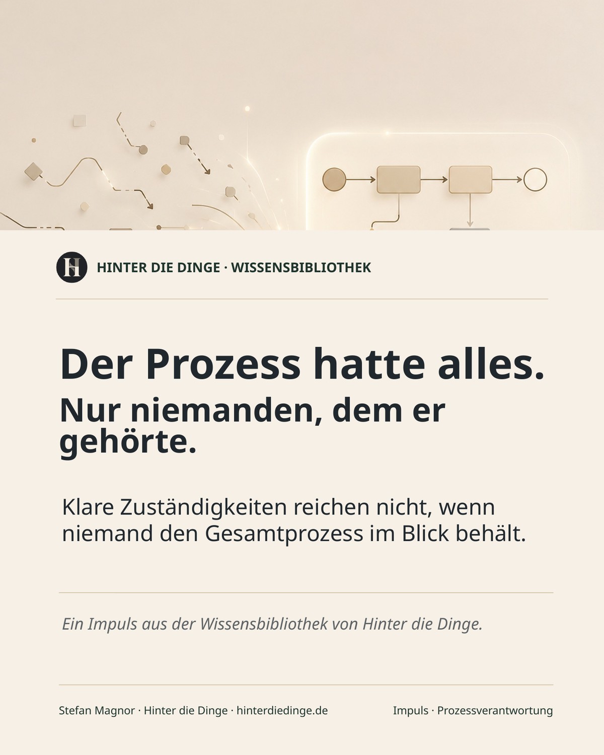 Impulskarte: Der Prozess hatte alles. Nur niemanden, dem er gehörte.