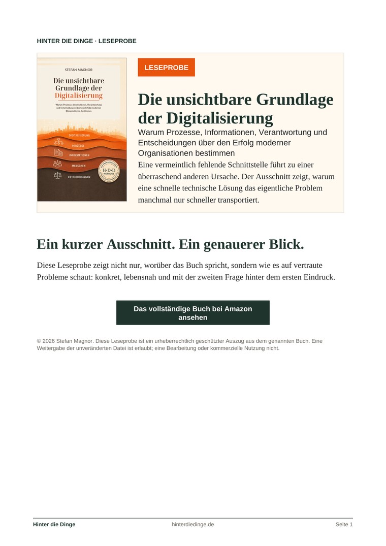 Titelseite der Leseprobe zu Die unsichtbare Grundlage der Digitalisierung